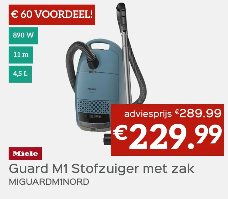 Promotie: Guard M1 Stofzuiger met zak