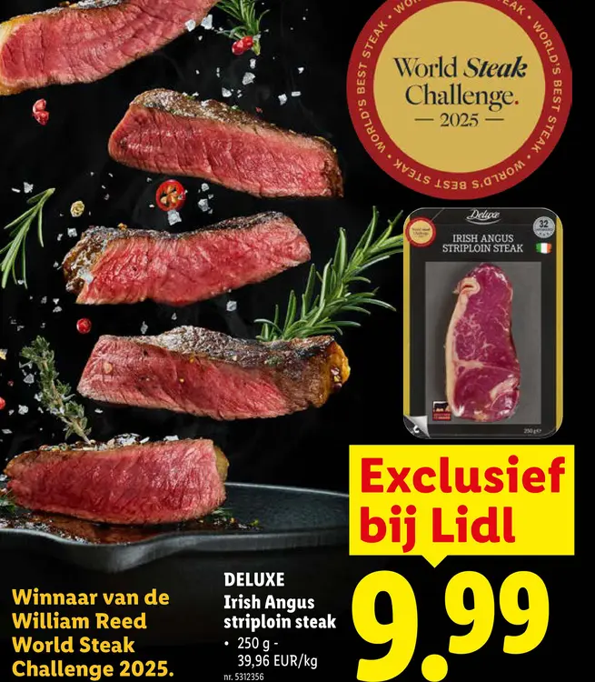 Promotie: Irish Angus striploin steak