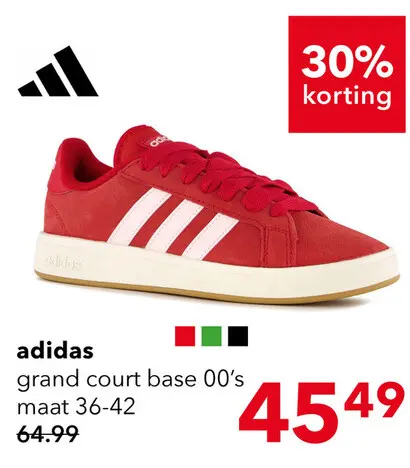 Aanbieding: Adidas Grand Court Base 00s dames sneakers rood