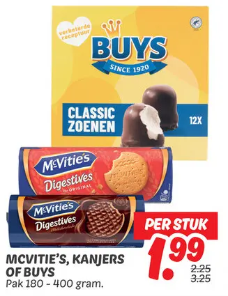Aanbieding: McVitie's Digestives or Buys Classic Zoenen
