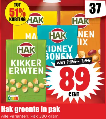 Aanbieding: Groente in pak