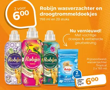 Aanbieding: Robijn wasverzachter en droogtrommeldoekjes