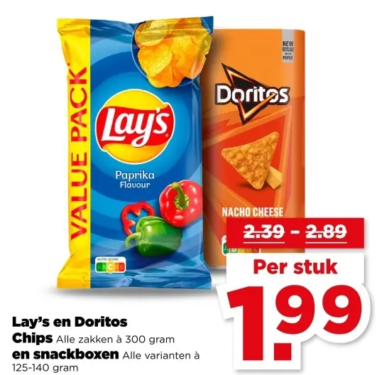 Aanbieding: Lay's en Doritos Chips en snackboxen