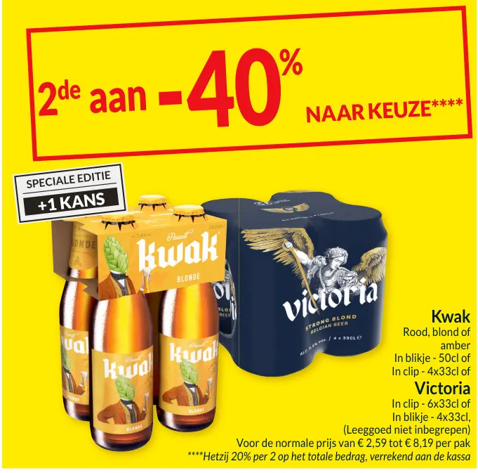 Aanbieding: Kwak Rood, blond of amber In blikje - 50cl of