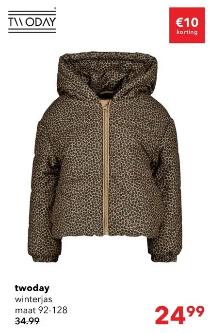 Aanbieding: TwoDay meisjes winterjas met capuchon bruin