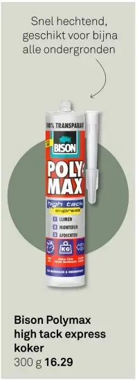 Aanbieding: Bison Polymax high tack express koker