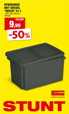 Aanbieding: Sunware Nesta Relife opbergbox 51l antraciet