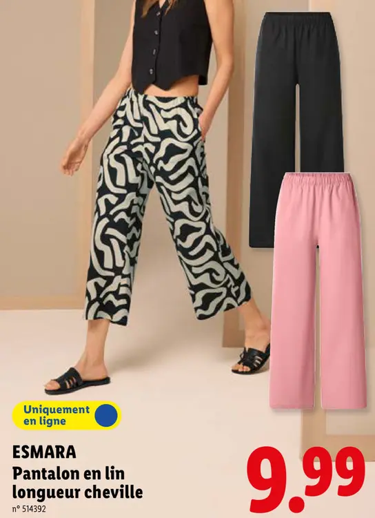 Offre: Pantalon en lin longueur cheville