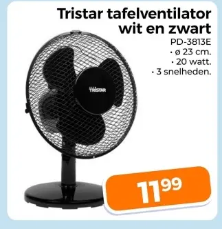 Aanbieding: Tafelventilator wit en zwart