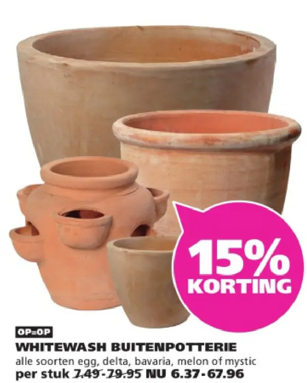 Aanbieding: Whitewash buitenpotterie