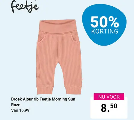 Aanbieding: Broek Ajour rib Morning Sun Roze