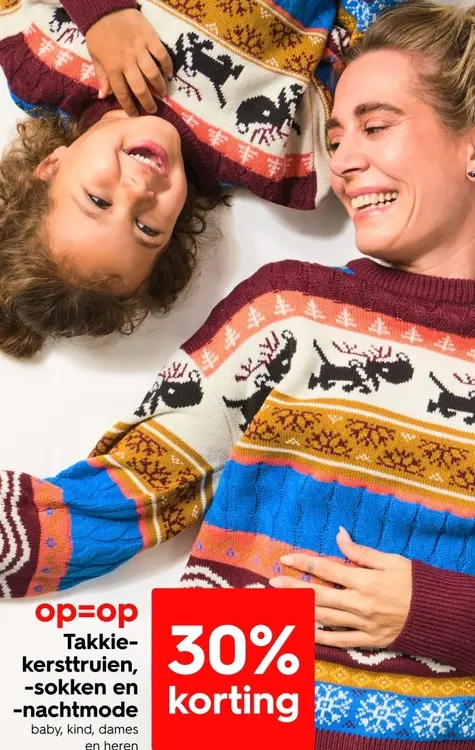 Aanbieding: Takkie-kersttruien, -sokken en -nachtmode