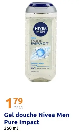 Offre: Gel douche Nivea Men Pure Impact