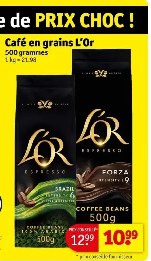 Offre: Café en grains L'Or