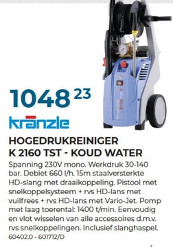 Aanbieding: HOGEDRUKREINIGER K 2160 TST - KOUD WATER