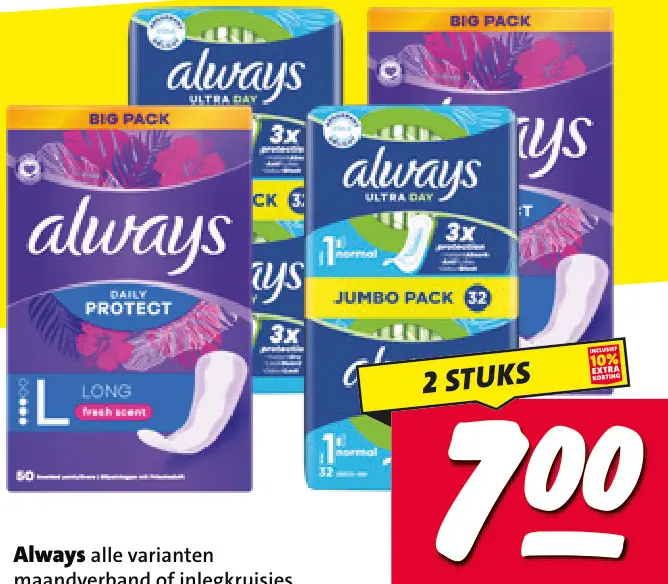 Aanbieding: Alle varianten maandverband of inlegkruisjes
