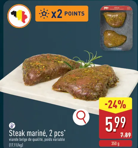 Offre: Steak mariné