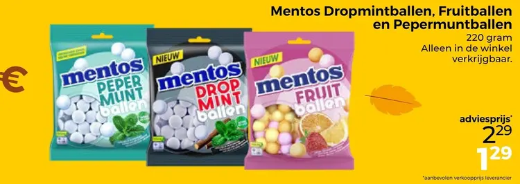 Aanbieding: Dropmintballen, Fruitballen en Pepermuntballen