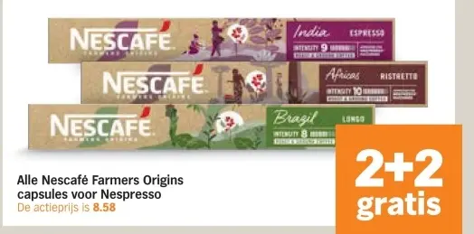 Aanbieding: Nescafé Farmers Origins capsules voor Nespresso