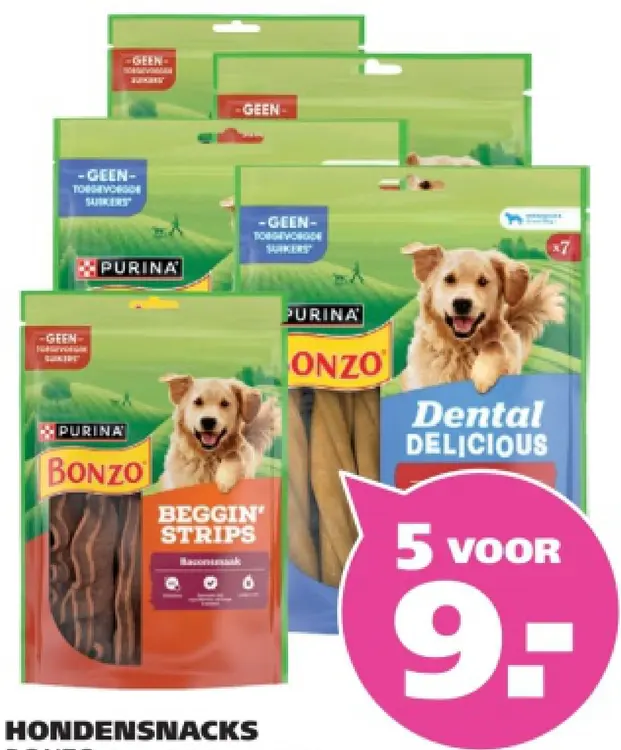 Aanbieding: Hondensnacks dental delicious of beggin' strips