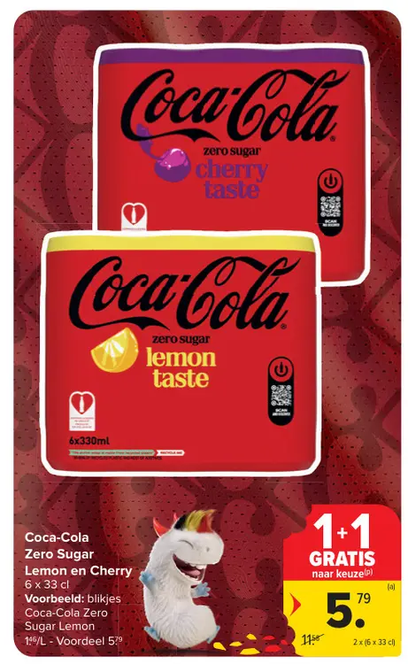 Promotie: Coca-Cola Zero Sugar Lemon en Cherry