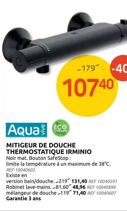 Offre: Mitigeur de douche thermostatique irminio