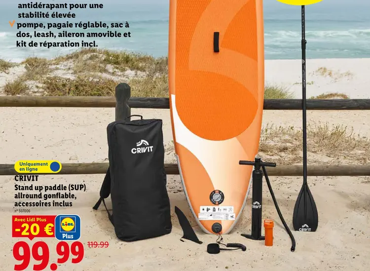 Offre: Stand up paddle (SUP) allround gonflable