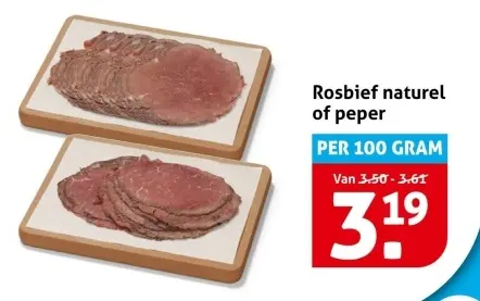 Aanbieding: Rosbief naturel of peper