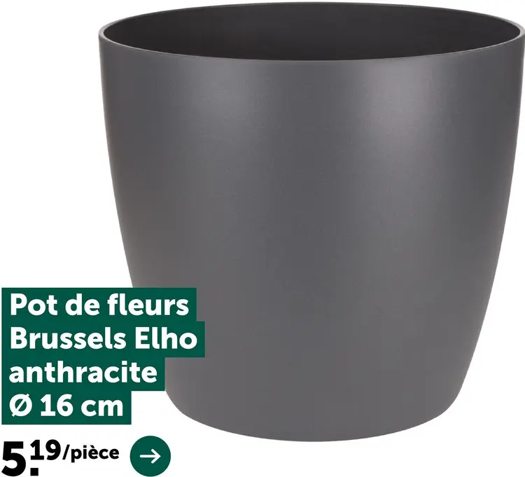 Offre: Elho Pot de fleurs Brussels anthracite Ø 16 cm