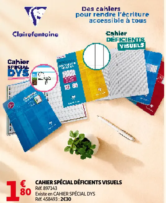 Offre: Cahier spécial déficients visuels