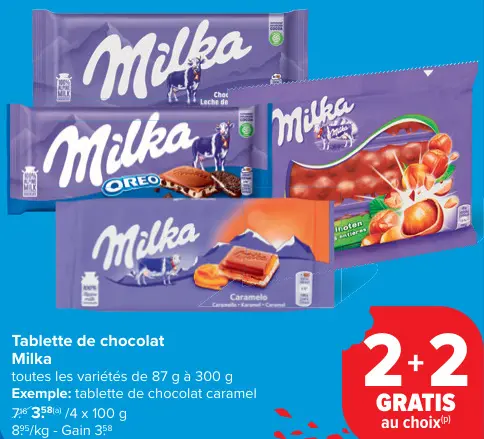 Offre: Tablette de chocolat