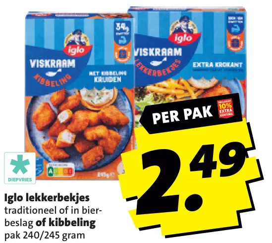 Aanbieding: Iglo lekkerbekjes of kibbeling