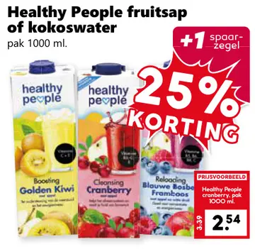 Aanbieding: Fruitsap of kokoswater