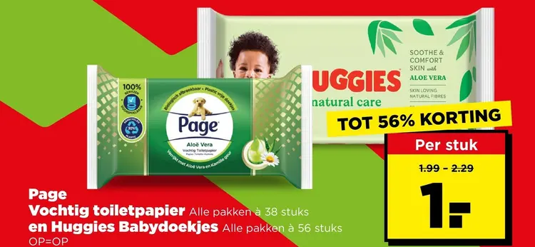 Aanbieding: Vochtig toiletpapier en Huggies Babydoekjes
