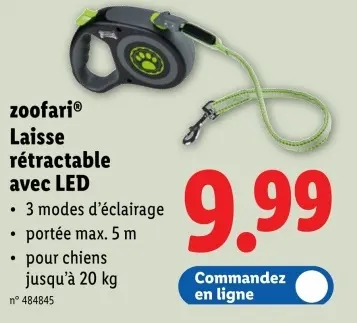 Offre: Laisse rétractable avec LED