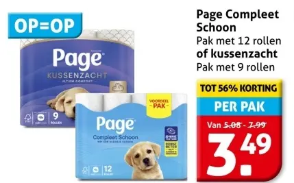 Aanbieding: Page Compleet Schoon of kussenzacht