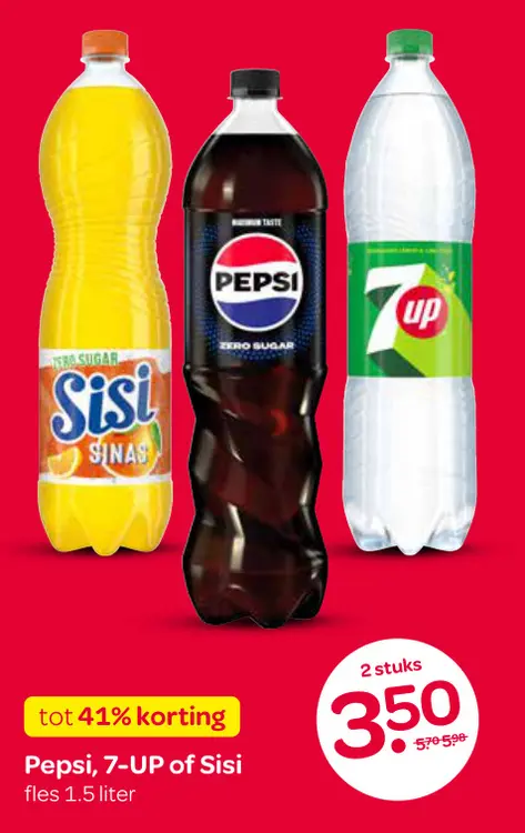 Aanbieding: Pepsi, 7-UP of Sisi