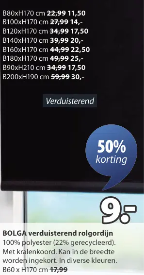 Aanbieding: BOLGA verduisterend rolgordijn