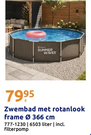 Aanbieding: Zwembad met rotanlook frame