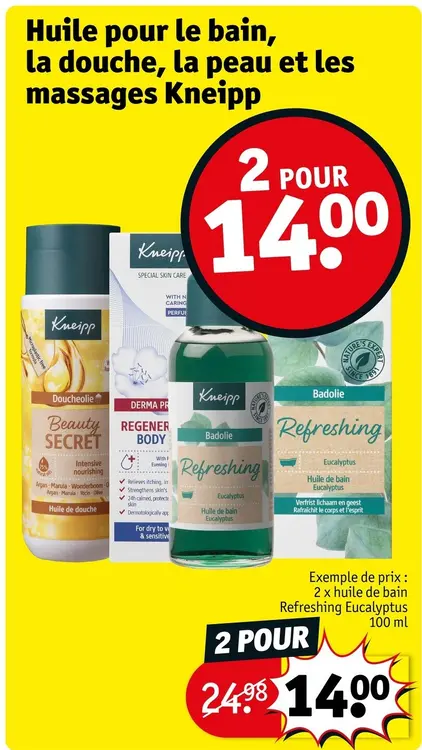 Offre: Huile pour le bain, la douche, la peau et les massages