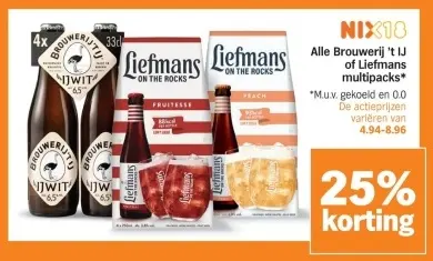 Aanbieding: Alle Brouwerij 't IJ of Liefmans multipacks