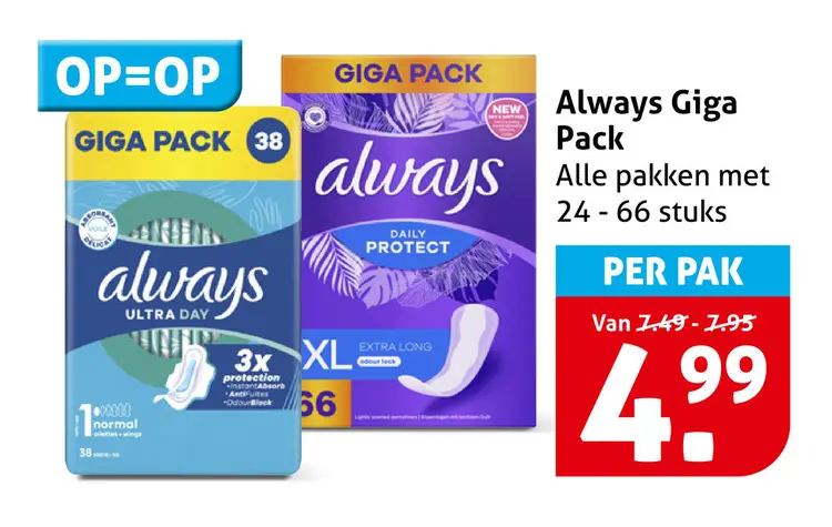 Aanbieding: Always Giga Pack