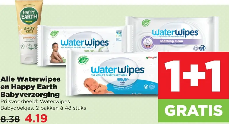 Aanbieding: Waterwipes en Happy Earth Babyverzorging