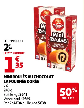 Offre: Mini roulés au chocolat