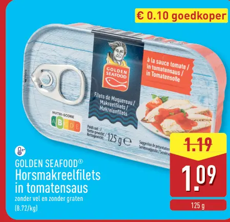 Promotie: Horsmakreelfilets in tomatensaus