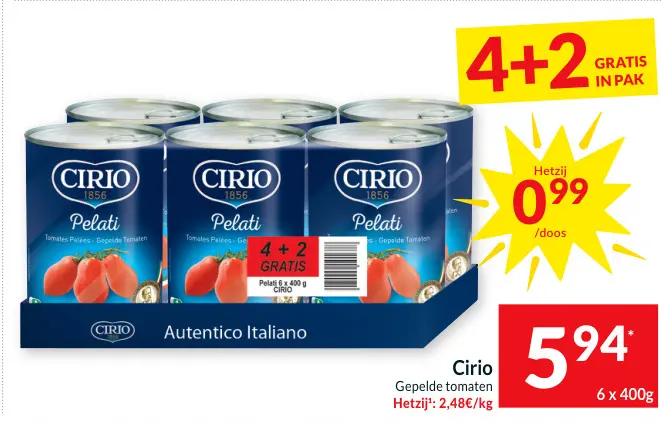 Promotie: Gepelde tomaten