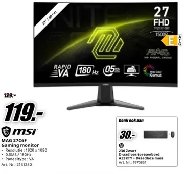 Aanbieding: MAG 27C6F Gaming monitor