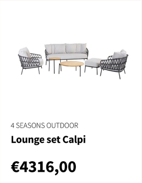 Aanbieding: Lounge set - Calpi - Antraciet/lichtgrijs 