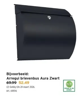 Promotie: brievenbus Aura Zwart