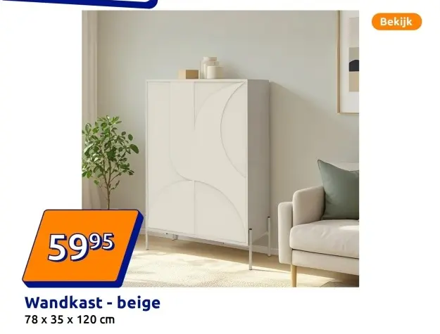 Aanbieding: Wandkast - beige